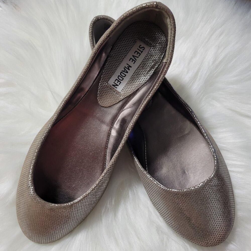 Steve Madden Metallic Silver Flats